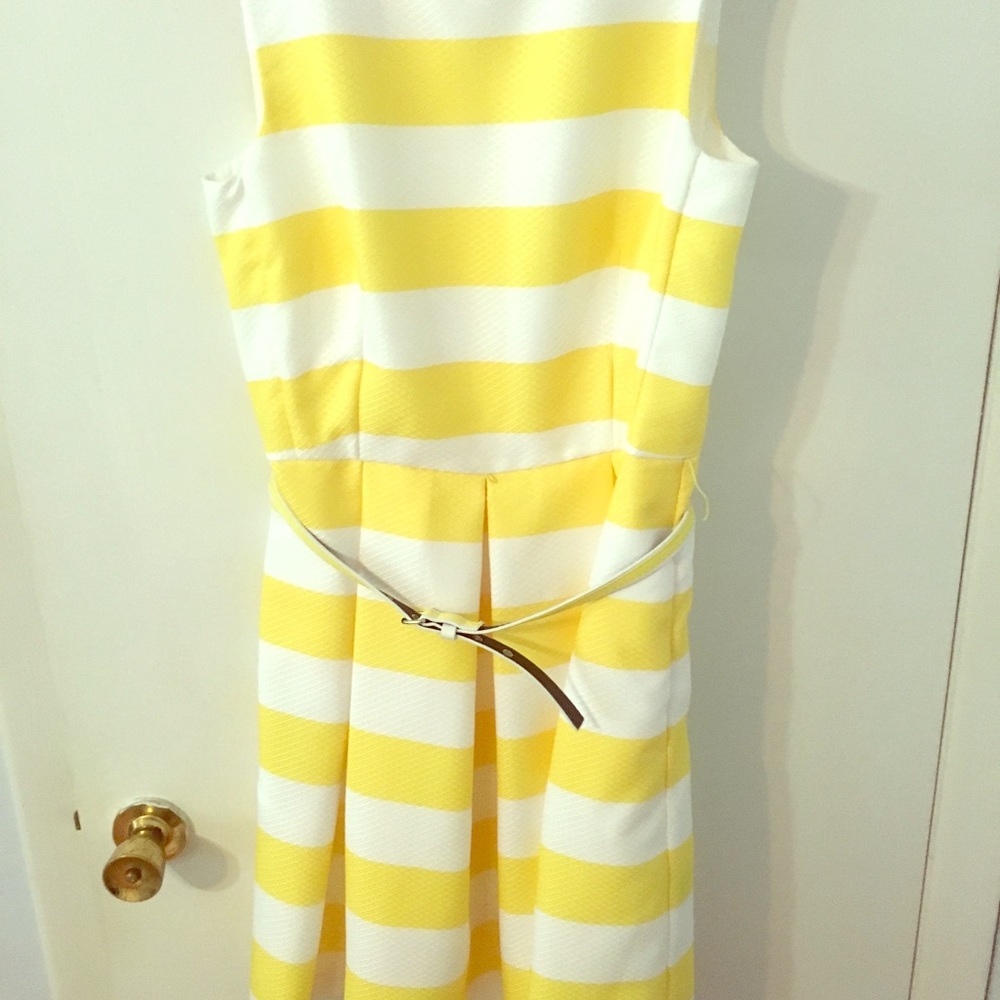 Yellow and white dress